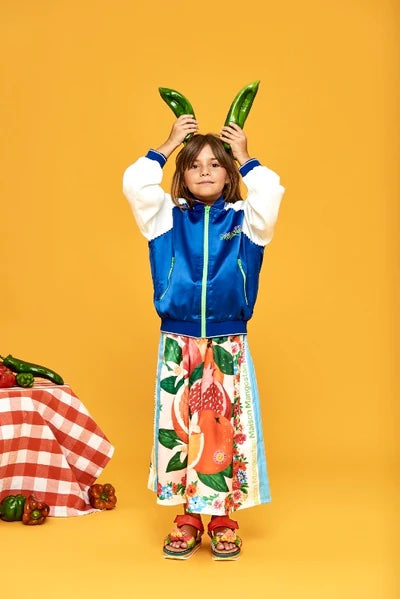 maison mangostan POMEGRANATE SKIRT Mサイズ POMEGRANATE SKIRT WHITE/BLUE ADULT